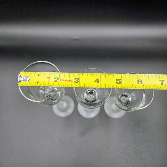 PartyLite Iced Crystal Trio Set Frosted Stem Glass Votive Tealight Candle Holder - Picture 3 of 8